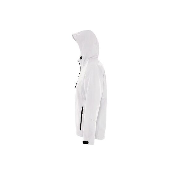 SOLS Mens Replay  Soft Shell Zip up Jacket (Windproof And Water Resistant) / Whi - Picture 4 of 5